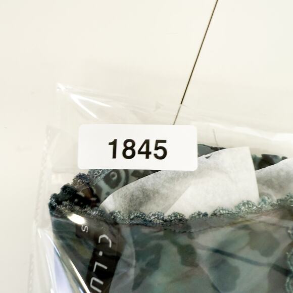 Y2K C-Lue Silk Blend Sheer Velvet Paisley Blosue w Lace Cami Blue - S - Picture 9 of 9